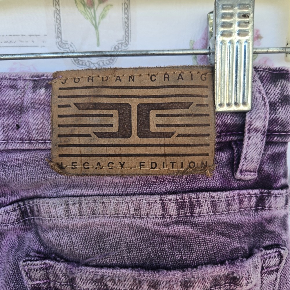 Jordan Craig Legacy Edition Kids Stacked Jeans Purple Distressed Size 10 - Picture 5 of 9